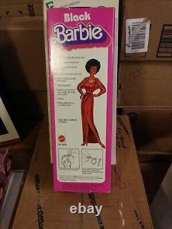 VINTAGE 1979 FIRST Black Barbie Doll Disco Afro Red Dress Mattel 1293 NEW NRFB