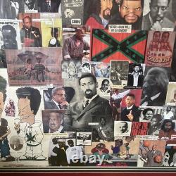 VINTAGE AFRICAN AMERICAN ART COLLAGE 80s 90s History Black Power Men Hip Hop Rap
