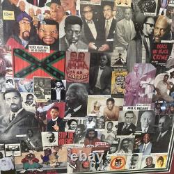 VINTAGE AFRICAN AMERICAN ART COLLAGE 80s 90s History Black Power Men Hip Hop Rap