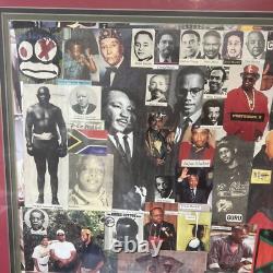 VINTAGE AFRICAN AMERICAN ART COLLAGE 80s 90s History Black Power Men Hip Hop Rap