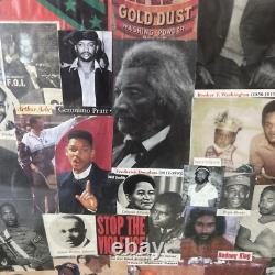VINTAGE AFRICAN AMERICAN ART COLLAGE 80s 90s History Black Power Men Hip Hop Rap