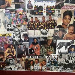 VINTAGE AFRICAN AMERICAN FINE ART COLLAGE 1990s 1980s History Black Power Ali