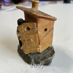 VINTAGE African American Miniature Ceramic Outhouse Black face Rare Germany 1945