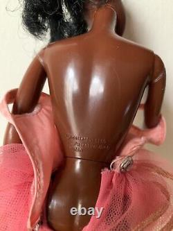VINTAGE Ballerina Cara Black African American Barbie Doll 1975 Mattel Taiwan