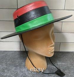 VTG 60's Wide Brim Hat Pan-African Flag Afro-American Black Liberation Power 70s