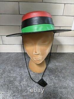 VTG 60's Wide Brim Hat Pan-African Flag Afro-American Black Liberation Power 70s