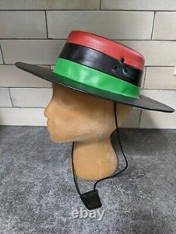 VTG 60's Wide Brim Hat Pan-African Flag Afro-American Black Liberation Power 70s