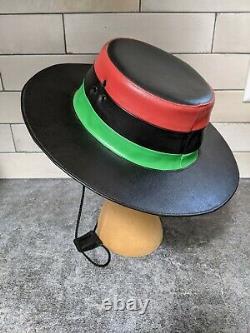 VTG 60's Wide Brim Hat Pan-African Flag Afro-American Black Liberation Power 70s