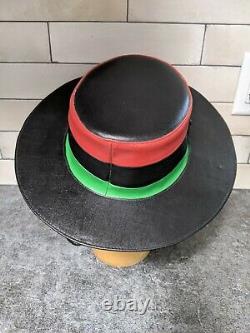 VTG 60's Wide Brim Hat Pan-African Flag Afro-American Black Liberation Power 70s