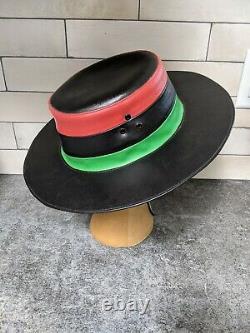 VTG 60's Wide Brim Hat Pan-African Flag Afro-American Black Liberation Power 70s