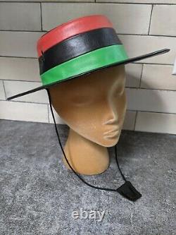 VTG 60's Wide Brim Hat Pan-African Flag Afro-American Black Liberation Power 70s