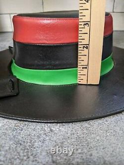 VTG 60's Wide Brim Hat Pan-African Flag Afro-American Black Liberation Power 70s