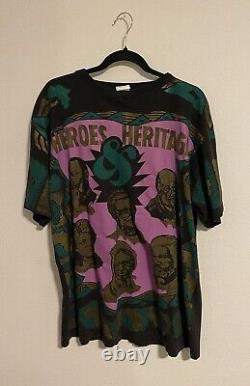 VTG 90s Black History Heroes MLK Rosa Parks XL T Shirt African American