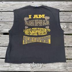 VTG BLACK MAN graphic t shirt black Power pride African American XL Distressed