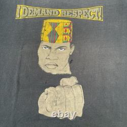 VTG BLACK MAN graphic t shirt black Power pride African American XL Distressed