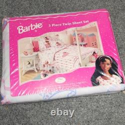 VTG Barbie Ballerina African American Black 3pc Twin Sheet Set Sealed New HTF
