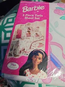 VTG Barbie Ballerina African American Black 3pc Twin Sheet Set Sealed New HTF