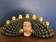 VTG Mid Century Modern African American Ceramic Womens Face 7 Candles Holder L