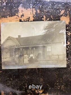 VTG Rare Prosperous African American Black Family Home Cabinet Card Glass Photo