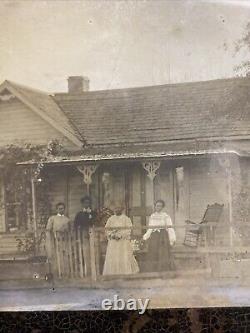 VTG Rare Prosperous African American Black Family Home Cabinet Card Glass Photo