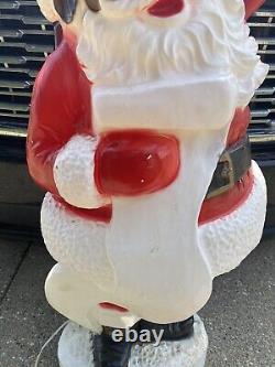 VTG Union Pro Christmas Santa Claus Blow Mold Black African American Holiday