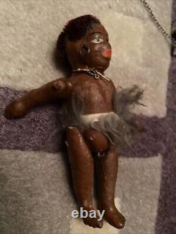 Vintage 1930's Folk Art Black African American Articulated Doll