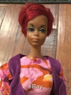Vintage 1966 Mattel Barbie Doll African American Twist/Turn Black Eyelashes