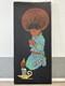 Vintage 1970s MCM African American Black Child AFRO Kitsch Painting, ASHBROOK