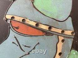 Vintage 1970s MCM African American Black Child AFRO Kitsch Painting, ASHBROOK