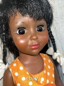 Vintage 1976 Tara Doll by Ideal Black African American In Play Dots Outfit
