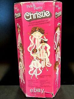 Vintage 1981 Pink & Pretty Christie Barbie Mattel 3555 AA Black Doll NIB