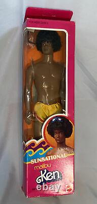 Vintage 1981 SUNSATIONAL MALIBU Black KEN (AA) California Look! Barbie 3849 NRFB