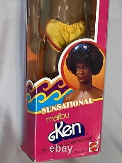 Vintage 1981 SUNSATIONAL MALIBU Black KEN (AA) California Look! Barbie 3849 NRFB