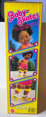 Vintage 1982 Mattel African American Black Baby Skates Doll NIOB NRFB #5913