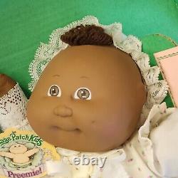 Vintage 1985 Cabbage Patch Kids Preemie Baby African American Black Doll In Box