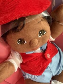Vintage 1985 Mattel MY CHILD African American Black Boy Plush Doll NEW in Box