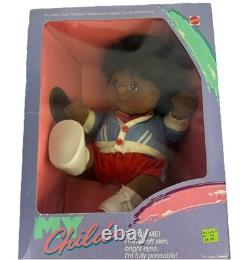 Vintage 1985 Mattel MY CHILD African American Black Girl Plush Doll NEW in Box