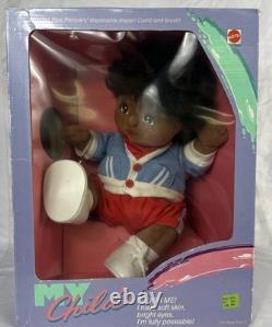 Vintage 1985 Mattel MY CHILD African American Black Girl Plush Doll NEW in Box
