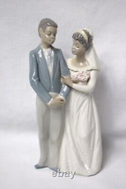 Vintage 1990 Lladro #5835 African American I Do Wedding Couple No Box EUC