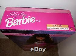 Vintage 1993 My Size Barbie Black African American 3 Feet Tall Doll With Jewelry