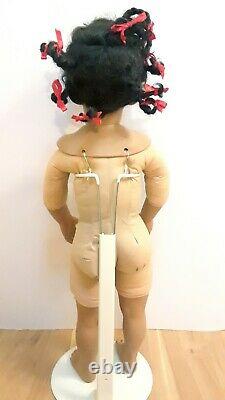 Vintage 1996 Donna Rubert, K. Amicon Flossie Black Porcelain Doll Custom 25