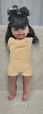 Vintage 23 African American Doll Composition Cloth Sleep Eyes when laying down