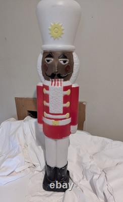 Vintage 30 African American Black Nutcracker Soldier Blow Mold NEEDS CORD