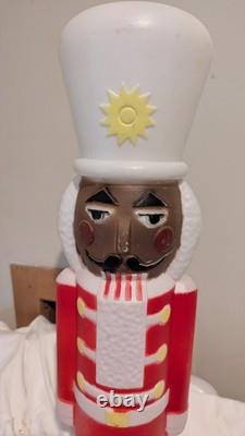 Vintage 30 African American Black Nutcracker Soldier Blow Mold NEEDS CORD