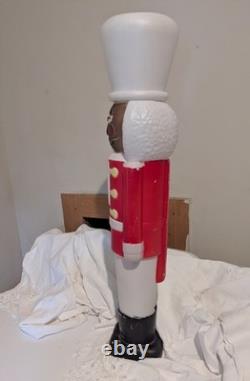 Vintage 30 African American Black Nutcracker Soldier Blow Mold NEEDS CORD