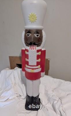 Vintage 30 African American Black Nutcracker Soldier Blow Mold NEEDS CORD