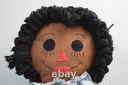Vintage 3 Ft Raggedy Ann Handmade Cloth Black African American Dolls Ethnic