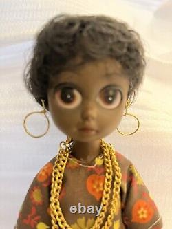 Vintage 8 Soul Sister Black Doll with Jewelry, Susie Sad Eyes Fun World 1960s