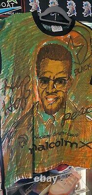 Vintage 90s Malcolm X all over print hip hop black thing african american art