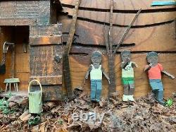 Vintage African American Black Family Folk Art Wood Carving Douglasville Ga